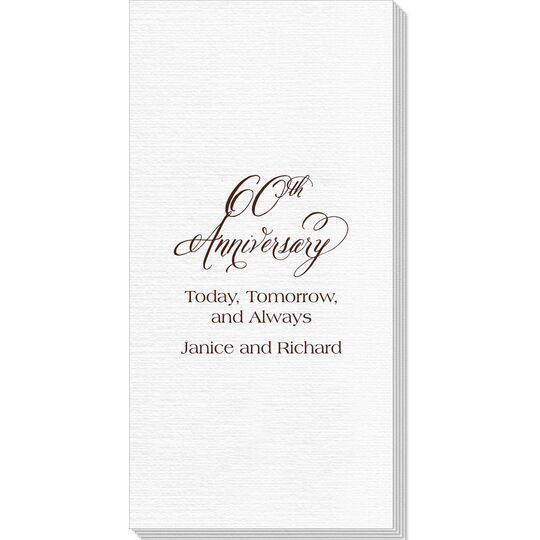 Elegant 60th Anniversary Deville Guest Towels